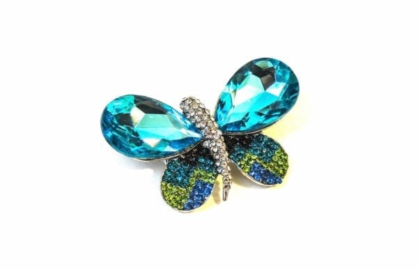 BUTTERFLY BROOCH SKY BLUE CRYSTAL AND PAVE CRYSTALS ALL OVER, GORGEOUS!!!! - Image 3