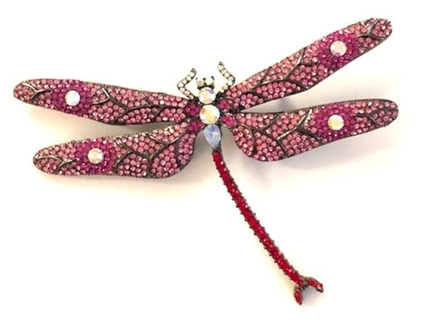 DRAGONFLY BROOCH, PINK, MAGENTA AND AB PAVE CRYSTALS ALL OVER, GORGEOUS!!!! - Image 3