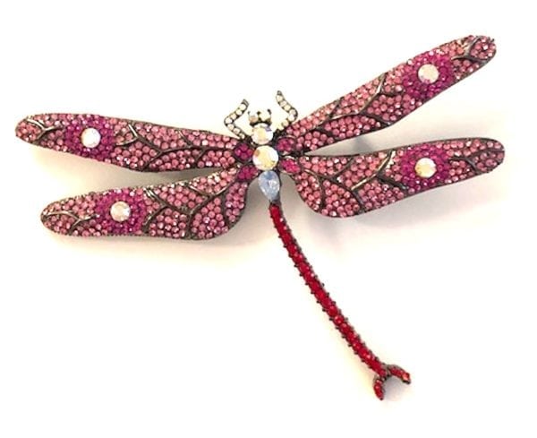 DRAGONFLY BROOCH, PINK, MAGENTA AND AB PAVE CRYSTALS ALL OVER, GORGEOUS!!!! - Image 2