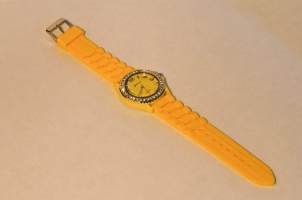 Rubber Watch With Roubd Face, Cubic Zirconia Accents - Image 5