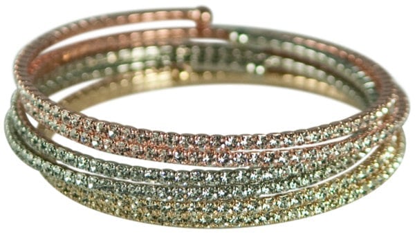 2 ROW/ROSE GOLD, GENUINE AUSTRIAN CRYSTALS COIL WRAP FLEXIBLE BRACELET - Image 7