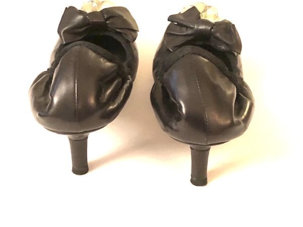 VERA WANG LAVENDER, BLACK LEATHER AND CRYSTALS ACCENTS SHOES, SIZE 8.5M EU 40 - Image 7