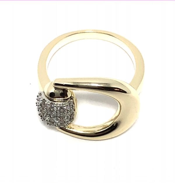 HORSE BIT/EQUESTRIAN/HORSE SHOE RING WITH PAVE CRYSTAL ACCENT - Image 3