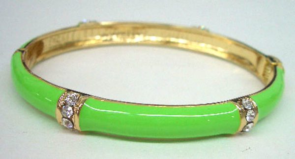 ENAMEL BANGLE BRACELETS WITH GOLD NAIL HEAD ACCENTS, CHOOSE: TURQUOISE, LT CORAL, AND WHITE - Image 10
