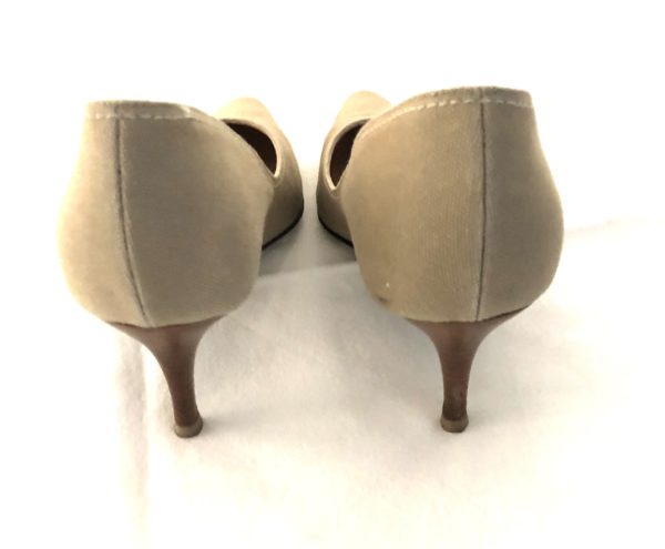 WALTER STEIGER, VINTAGE NATURAL LINEN PUMPS, HEELS 3" INCH, SIZE 9B - Image 4