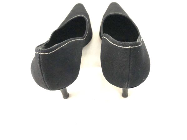 WALTER STEIGER, VINTAGE BLACK LINEN PUMPS, HEELS 3" INCH, SIZE 9B - Image 2