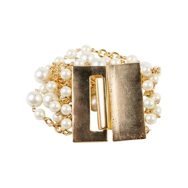 KENNETH JAY LANE, PEARL AND GOLD CHAIN BRACELET - Image 5