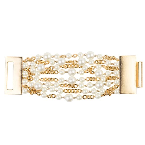 KENNETH JAY LANE, PEARL AND GOLD CHAIN BRACELET