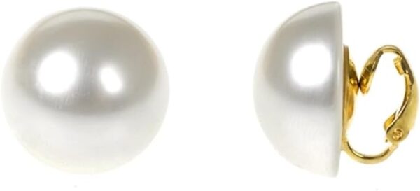 Kenneth Jay Lane, Oversized Frameless Pearl Clip Earrings (18, 20 & 24mm)