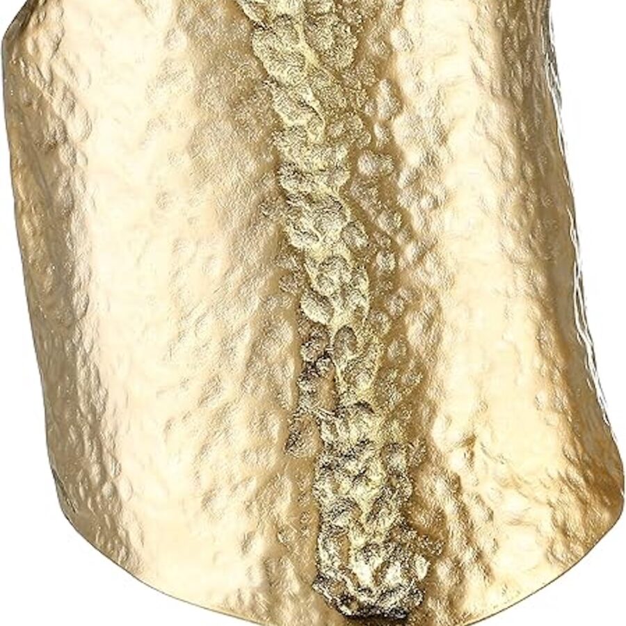 Kenneth Jay Lane, Satin Gold Cuff Bracelet With "Hammered"Texture And  Hinged Clasp