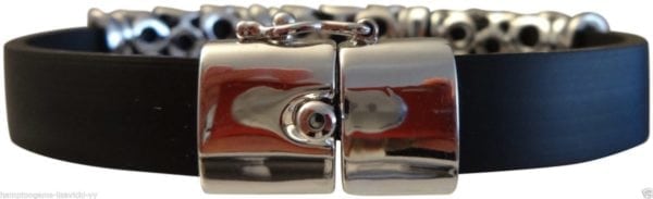 RUBBER BRACELET WITH SILVER OR GOLD CIRCLE DESIGN - Image 5