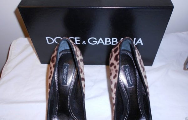 DOLCE & GABBANA-VINTAGE ANIMAL PRINT HAIR OPEN TOE WITH SUEDE HEEL-SIZE-39-NEW WITH BOX - Image 5