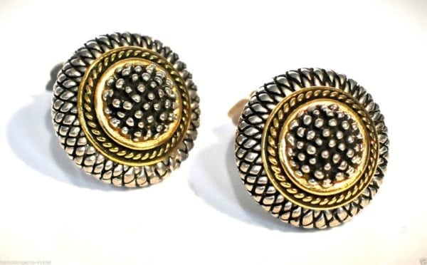 JOSEPH ESPOSITO, NAVY CENTER STONE GOLD CLIP EARRING. LAST ONE!! - Image 5