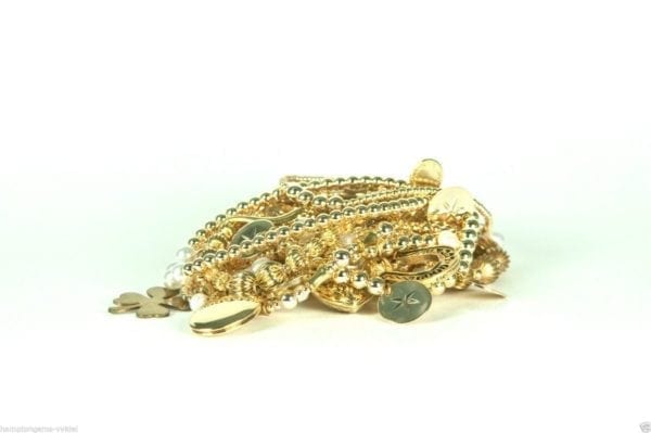 15PCS-ASSORTED STRETCH BRACELETS- GOLD, CHARMS, PEARLS (FAUX) - LAST SET - Image 2