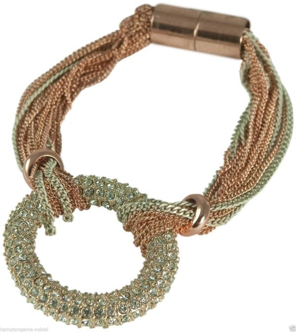 PAVE CRYSTAL OVAL STATION  BRACELET, CHOOSE: SILVER OR GOLD - Image 5