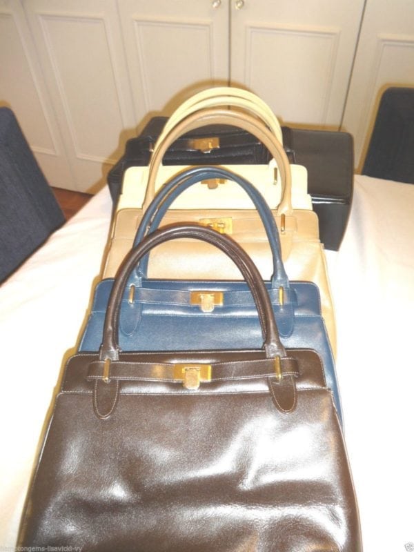 MORRIS MOSKOWITZ-BLACK VINTAGE LEATHER HANDBAG-ALSO:BROWN,TAN, NAVY,OR BONE - Image 15