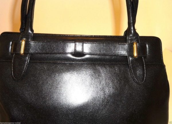 MORRIS MOSKOWITZ-BLACK VINTAGE LEATHER HANDBAG-ALSO:BROWN,TAN, NAVY,OR BONE - Image 8