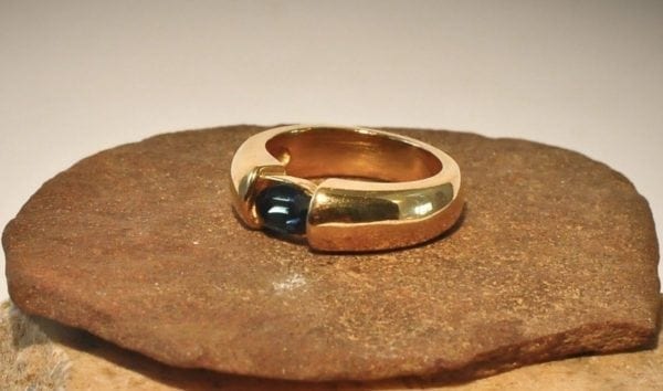 TOPAZ, AMETHYST, OR NAVY BLUE CRYSTAL GOLD STACKABLE RINGS - Image 2