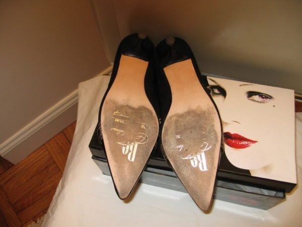 BEVERLY FELDMAN BLACK SUEDE & PATENT WITH SILVER BUCKLE-SIZE-8 - Image 7