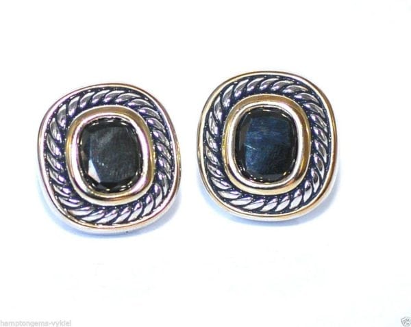 JOSEPH ESPOSITO, TWO TONE CLIP EARRING WITH PAVE CRYSTAL CENTER - Image 2