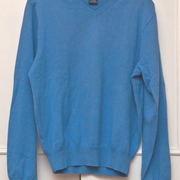 light blue polo sweater