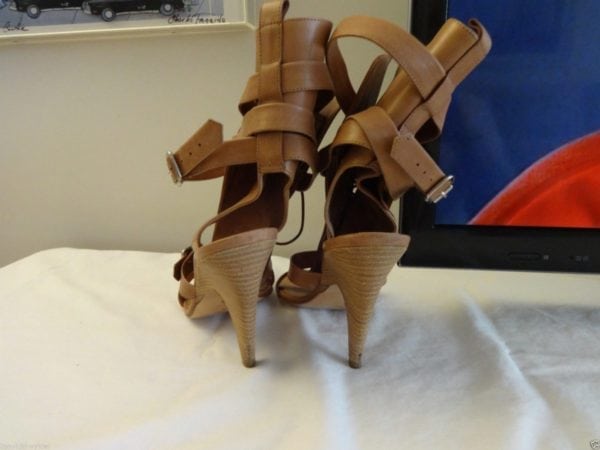 SIGERSON MORRISON-TAN LEATHER OPEN SANDAL BOOTS-SIZE-7.5, EXCELLENT - Image 5