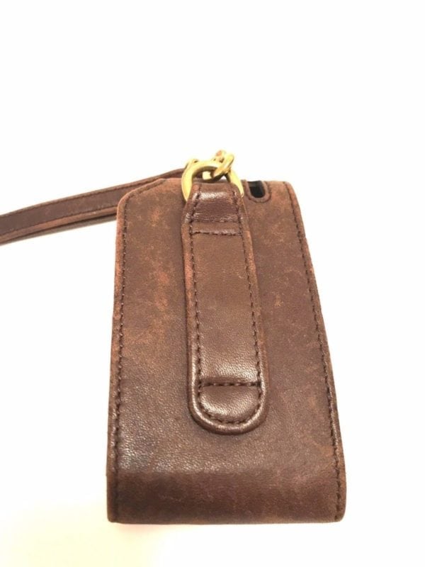 COACH-BROWN LEATHER CELLPHONE CASE/WRISTLET - Image 3