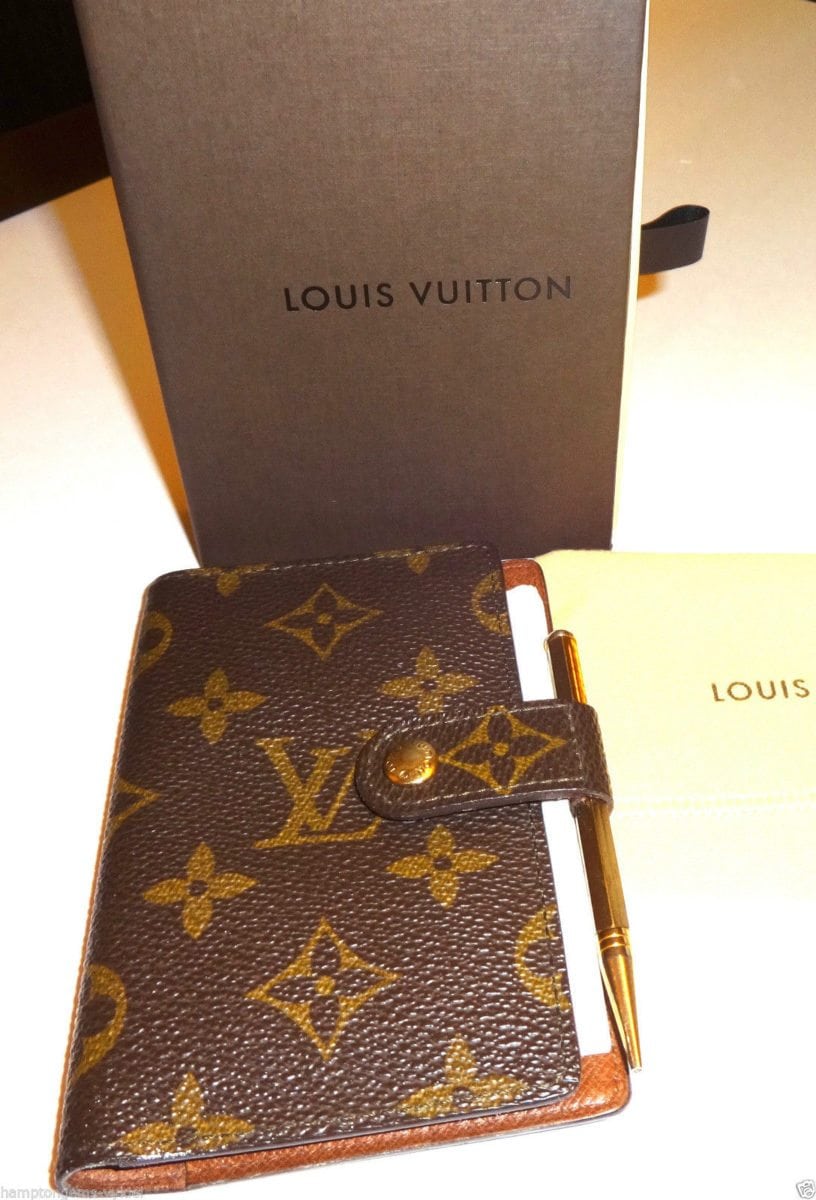 Rare Vtg Louis Vuitton Monogram Pen Pencil Cup Desk Office Accessory