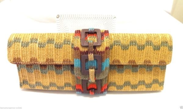 MULTI COLOR LINEN/STRAW CLUTCH/HOULDER BAG/CROSSBODY - Image 3