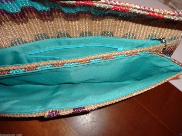 MULTI COLOR LINEN/STRAW CLUTCH/HOULDER BAG/CROSSBODY - Image 4