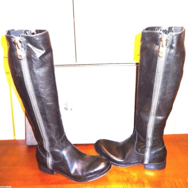 black leather riding boots size 8
