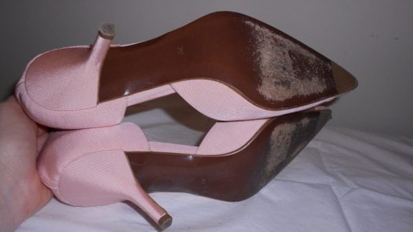 WALTER STEIGER-PINK SILK D'ORSAY PUMPS W/LEATHER ACCENT-SIZE-39-EXCELLENT-VINTAGE - Image 8